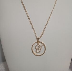 Y Round Initial Necklace